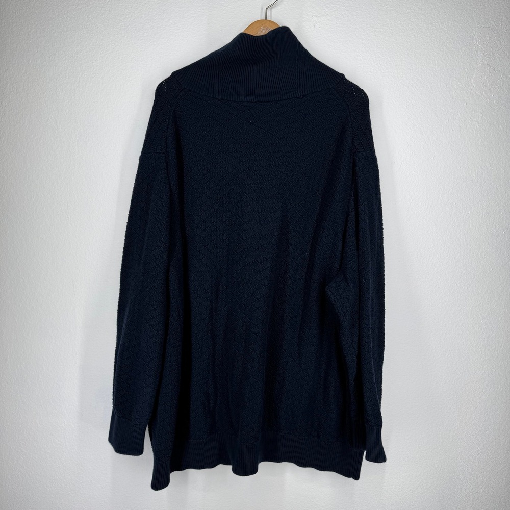 Oak Hill Shawl Collar Textured Knit Sweater Navy Blue 4XL Pullover Thick Button - Picture 5 of 6